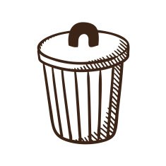 Outdoor trash bin symbol