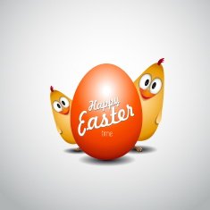 Funny Easter egg chicks Happy card