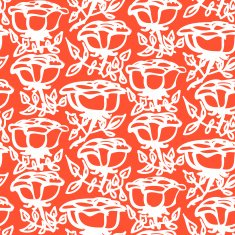 Floral pattern with hand drawn roses and leaves