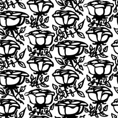 Floral pattern with hand drawn roses and leaves N2