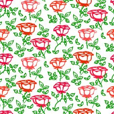 Floral pattern with hand drawn roses and leaves N4