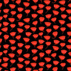 Grunge floral pattern with hand drawn roses in red