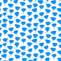 Grunge floral pattern with hand drawn blue roses
