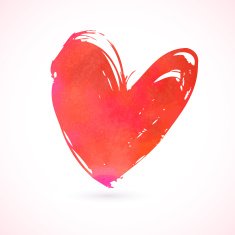 Vector grunge card with hand painted heart N2