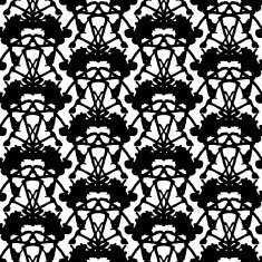 Hand painted pattern with thick inkblot