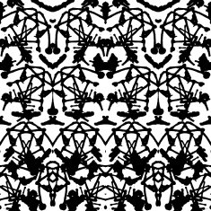 Damask pattern with abstract hand painted shapes N3