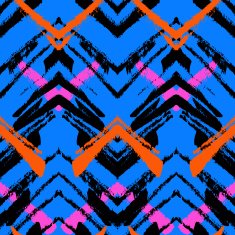 Multicolor hand drawn pattern with zigzag lines N2