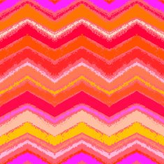 Hand drawn zigzag pattern in tropical coral red