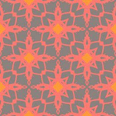 Pattern with bold ornamental stylized flowers