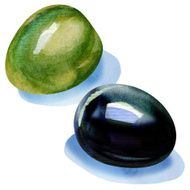 green and black olives