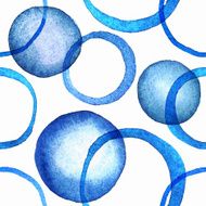 Seamless pattern with watercolor bubbles and round shapes N2