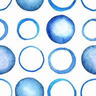 Seamless pattern with hand painted watercolor bubbles Abstract
