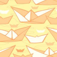 Seamless pattern with colorful paper ships Endless background N2