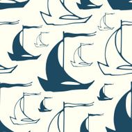 Seamless nautical pattern with decorative sailing boats N3