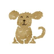 retro cartoon fluffy dog