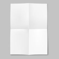 Blank sheet of paper folded in four