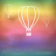 Rainbow background with fire balloons
