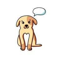 Puppy with talking bubble