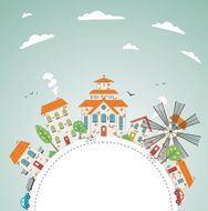Old city theme background vector N2