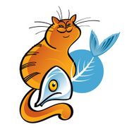 Fat cat and fish bone