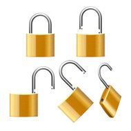 Set of Padlocks Open and Closed Vector