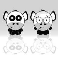 sweet and cute animal icon vector N2