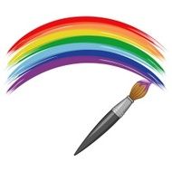Paint brush rainbow background N2
