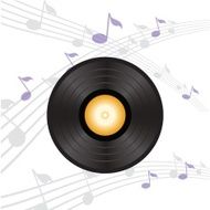 vinyl record with orange label