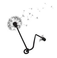black dandelion with tied stem N2