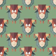 Seamless pattern of cartoon funny sheeps N2