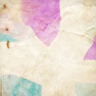 Watercolor background painted on vintage paper
