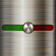 Vector volume control on the brushed steel background