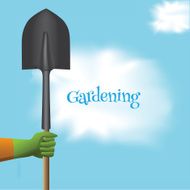 Gardening shovel background