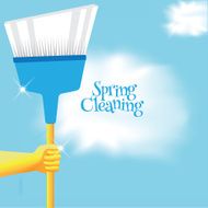 Spring cleaning broom background