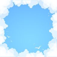 Frame made of clouds Abstract Background Summer theme