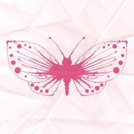 Butterfly-blot on crumpled paper