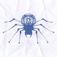 Spider blot on crumpled paper