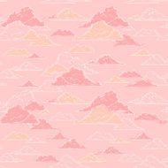 Clouds seamless pattern hand-drawn