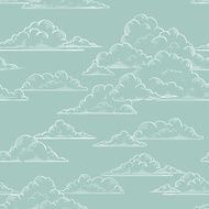 Clouds seamless pattern hand-drawn N2