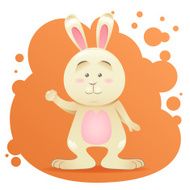 Cute cartoon bunny toy vector card N2