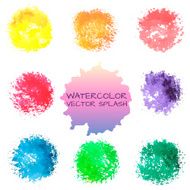 Bright watercolor vector spots