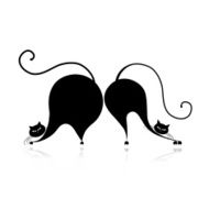 Funny big cats silhouette for your design N2