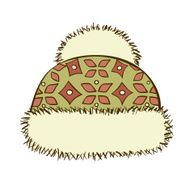 Small winter cap with fluffy pompon N2