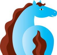 Blue Horse New year Vector illustration N2