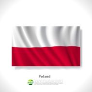 Poland waving flag isolated against white background vector illustration N2
