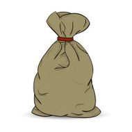 brown bag full of old isolated on white background