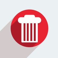 Vector red circle icon on gray background Eps10 N65