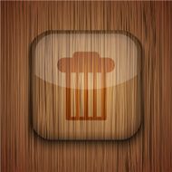 Vector wooden app icon Eps10 N28