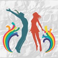 Man and Woman With Rainbow