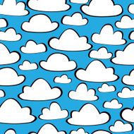 white clouds seamless pattern
